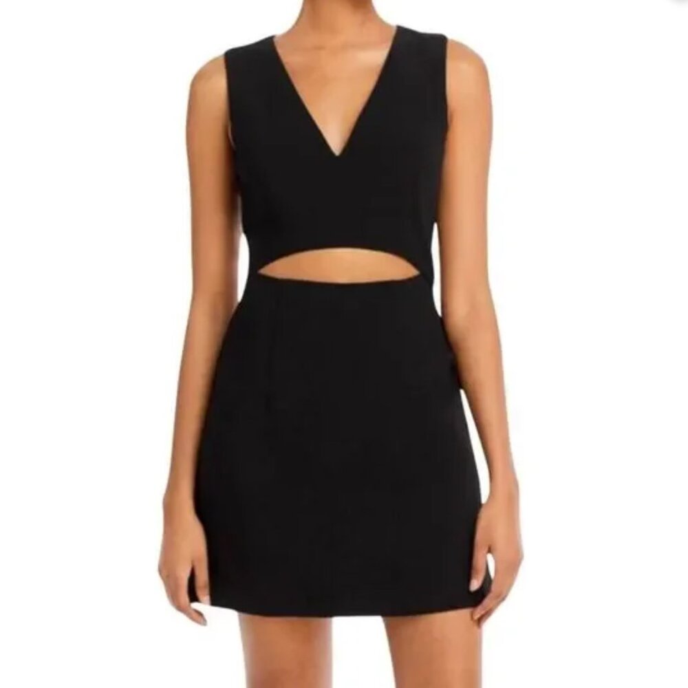 NWT FRENCH CONNECTION Black Whisper V-Neck Cut Out Dress 0